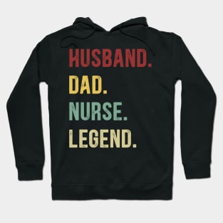 Nurse Funny Vintage Retro Shirt Husband Dad Nurse Legend Hoodie